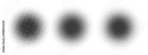 black white circular halftone dot pattern	
