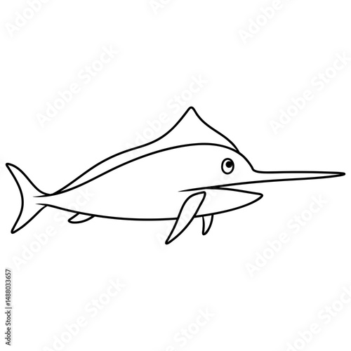 marlin fish vector icon