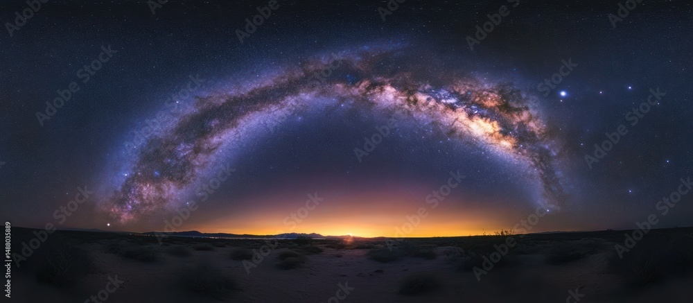 Fototapeta premium Milky Way Above Landscape Night Sky