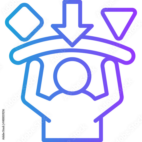 Resistance line gradient icon