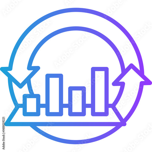 Continuous Improvement line gradient icon