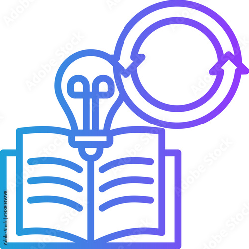 Continuous Learning line gradient icon