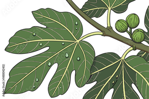 138 lush,verdant,green leaves,water droplets,dew,natural,organic,botany,close-up,detailed,vibrant,photorealistic