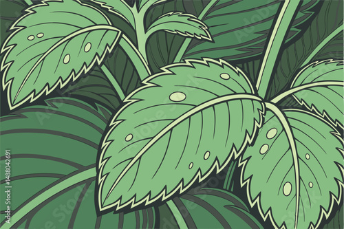 138 lush,verdant,green leaves,water droplets,dew,natural,organic,botany,close-up,detailed,vibrant,photorealistic