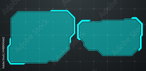 Text box technology or futuristic callout bar, blue vector editable