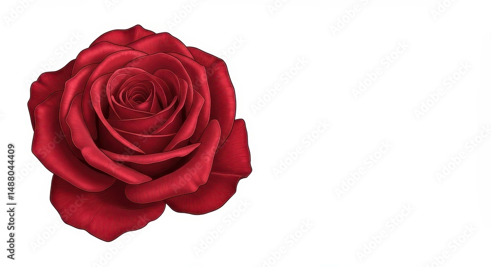 Crimson Rose Blossom - Isolated Floral Beauty Crimson Rose Blossom - Isolated Floral Beauty
