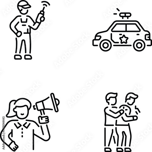 Set of Volunteer Outline Style Icons 

