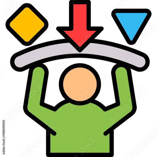 Resistance lineal color icon