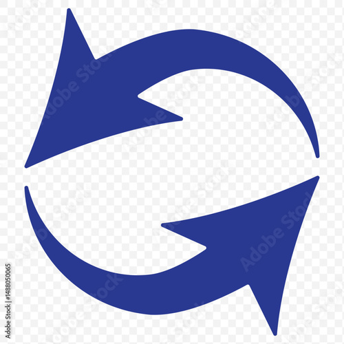 Refresh icon vector. Green recycle vector icon symbol. Repeat and reload icons set and arrow rotation circle. Sync icon symbol convert button sign on Transparent Background. EPS 10.