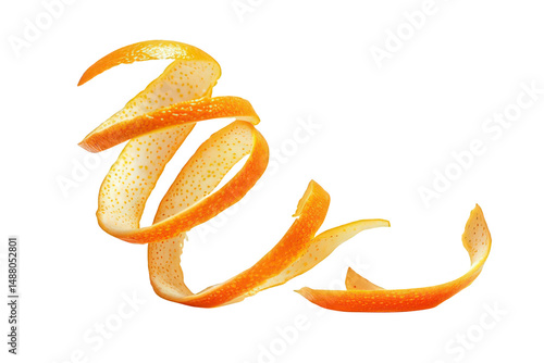 Orange Peeled in Spiral Transparent Background