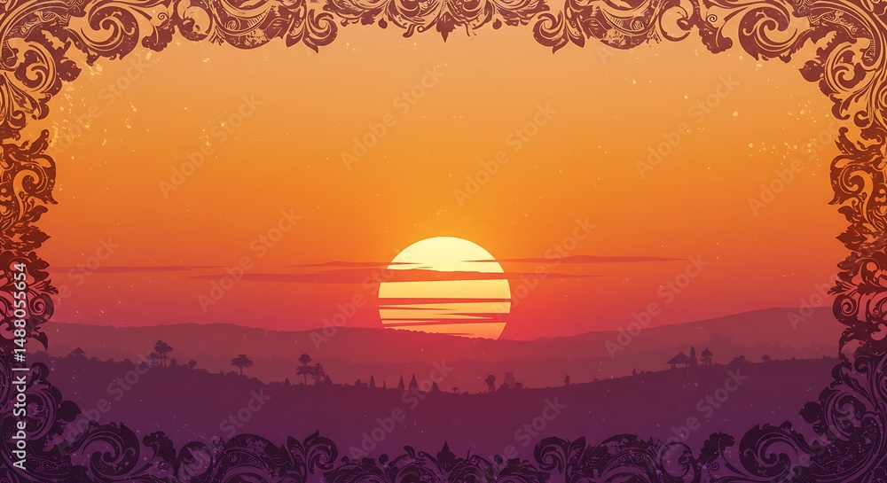 Obraz premium Sunset view background