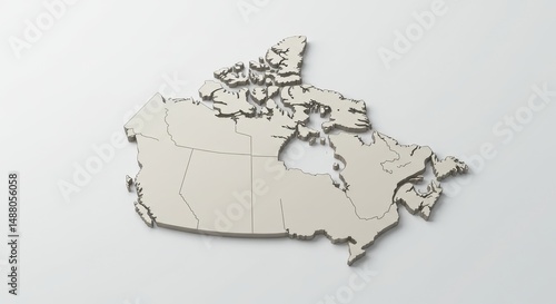 Wallpaper Mural Canada Map Outline - Minimalist Beige Design Torontodigital.ca
