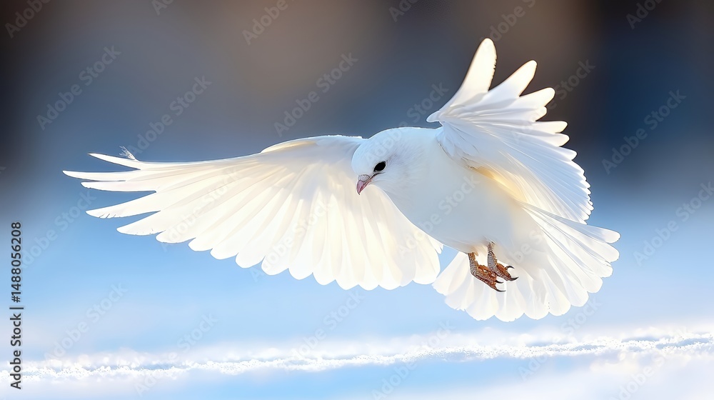 Fototapeta premium White Dove in Flight