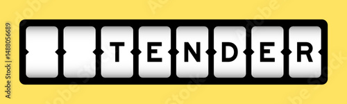 Black color in word tender on slot banner with yellow color background