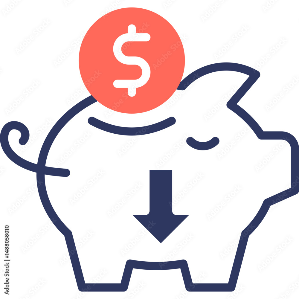 Cost Savings mixed color icon Cost Savings mixed color icon