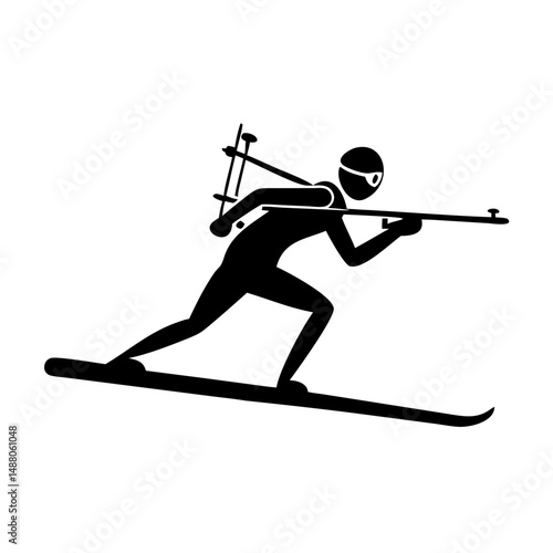 biathlon icon, biathlon silhouette vector illustration-simple silhouette illustration of biathlon,biathlon vector