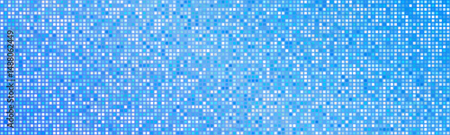 Blue disco ball background pattern. Abstract shining halftone mosaic texture. Night club party glitter pattern. 
