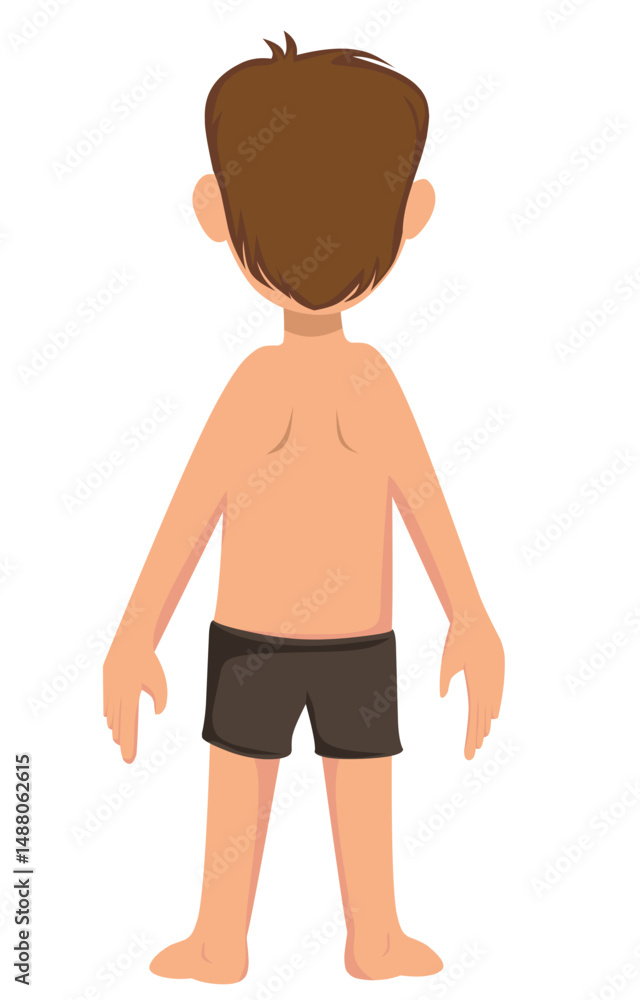 Fototapeta premium happy cute kid boy body part anatomy, 