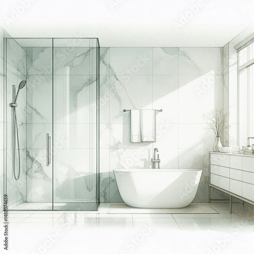 Soothing Strokes bathroom isolated watercolor vector illustration svg
