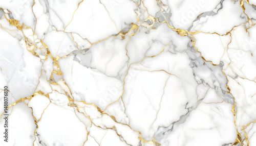 Elegant White and Gold Marble Texture High-Resolution Background Image