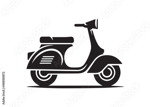Scooter Icon, Scooter Bike Silhouette Vector