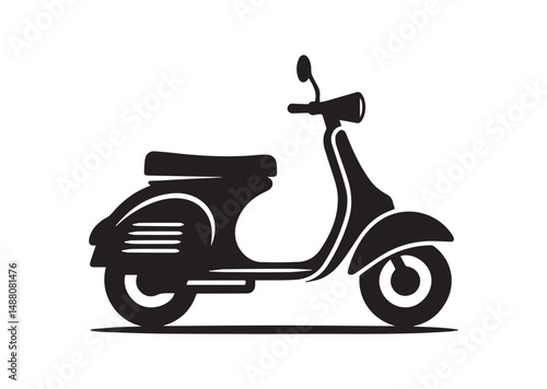 Scooter Icon, Scooter Bike Silhouette Vector