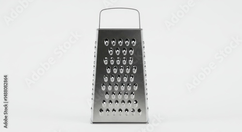 Stainless Steel Box Grater on White Background