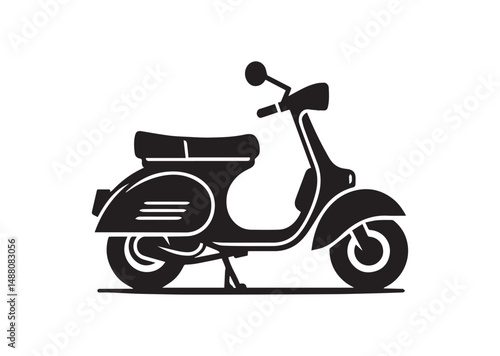 Scooter Icon, Scooter Bike Silhouette Vector