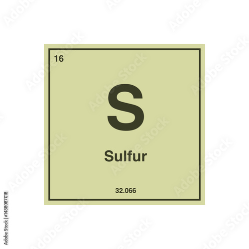sulfur periodic vector isolated on transparent background