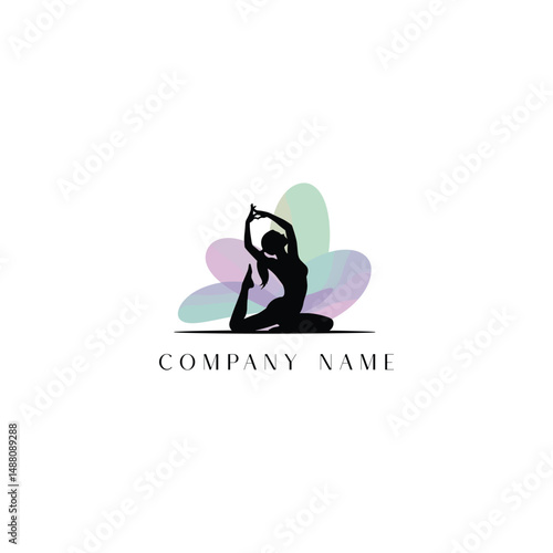  yoga pose  logo design 