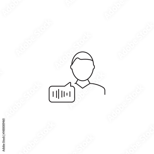 single outline icon sound recording related to podcast or communication. with people element and microphone. linier icon collection. editable stroke. vector illustration.