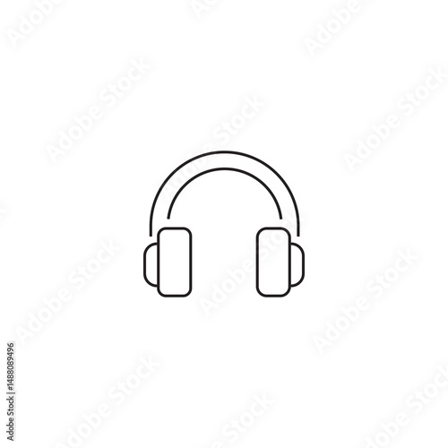 single outline icon earphone. linier icon collection. editable stroke. vector illustration.