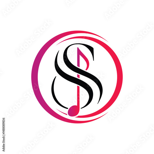 Letter SS initial music logo vector template
