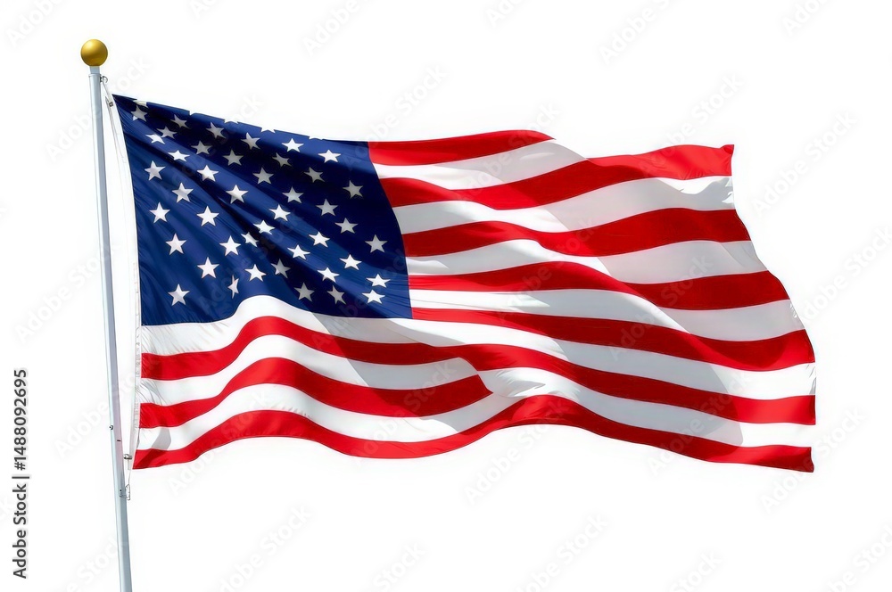 Waving American Flag Illustration Waving American Flag Illustration