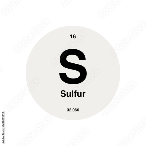sulfur periodic vector isolated on transparent background