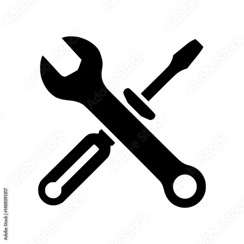 Wrench and screwdriver crossed icon representing tools and maintenance