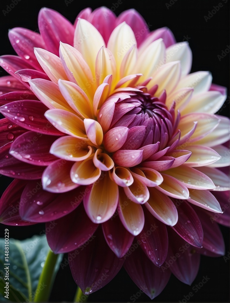 close-up image of a beautiful Dahlia flower with water droplets close-up image of a beautiful Dahlia flower with water droplets