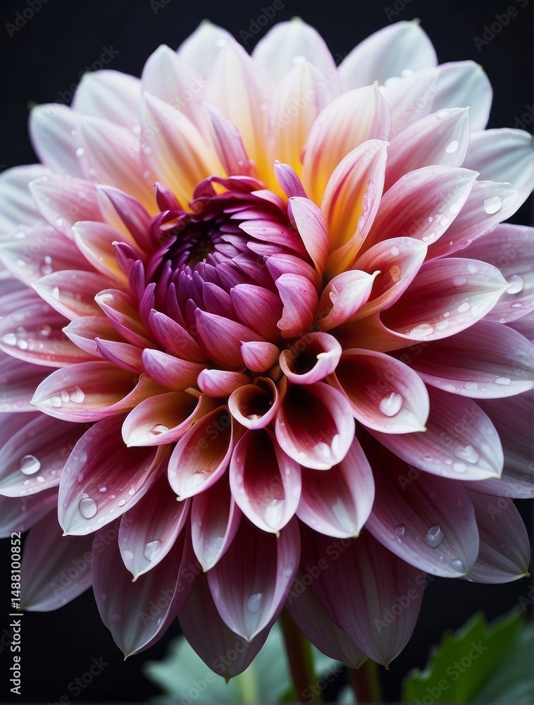 close-up image of a beautiful Dahlia flower with water droplets close-up image of a beautiful Dahlia flower with water droplets