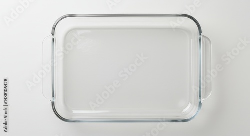 Wallpaper Mural Empty Clear Glass Baking Dish Isolated on White Background Torontodigital.ca