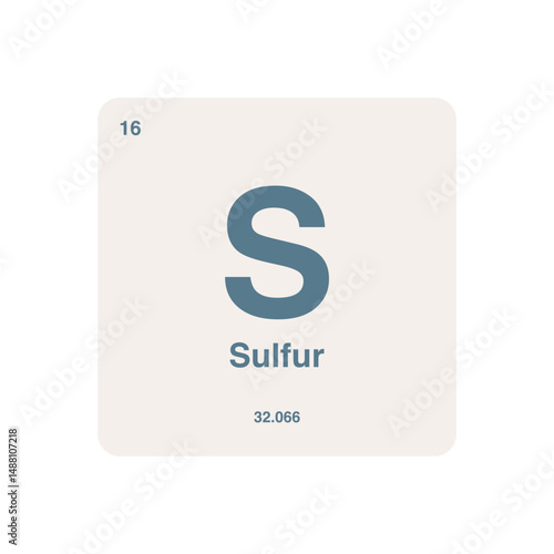 sulfur periodic vector isolated on transparent background
