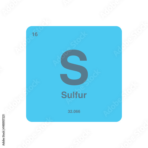 sulfur periodic vector isolated on transparent background
