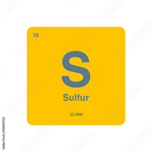 sulfur periodic vector isolated on transparent background