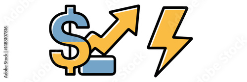 Vector icons representing inflation and economic instability – Ideal for business presentations, financial reports, or editorial design