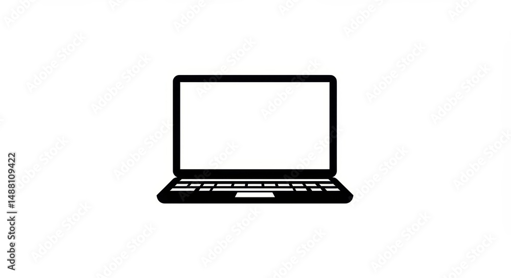 Isolated Laptop Illustration - Blank Screen for Content Overlay Isolated Laptop Illustration - Blank Screen for Content Overlay