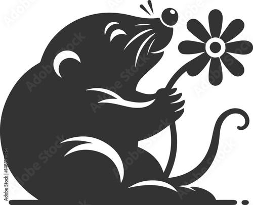 Small rodent animal mole vector silhouette