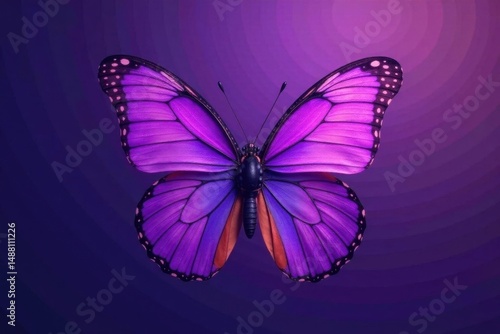 Vibrant purple butterfly, wings spread wide, isolated , wallpaper, royalty free, summer