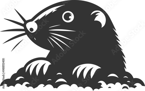Small rodent animal mole vector silhouette