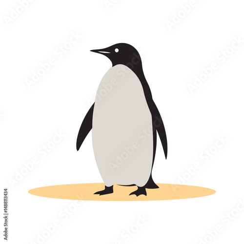 penguin vector silhuette illustration art vector on white background