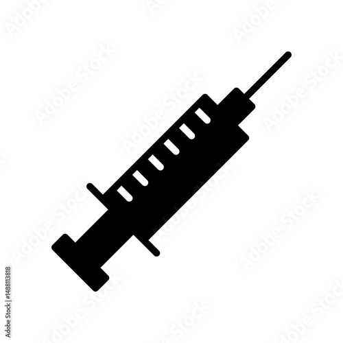 Vector Illustration Displaying a Minimalistic Medical Syringe