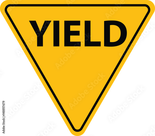 Old version of the Yield sign in the United States. Yield symbol. Street sign yield sign triangle. flat style.